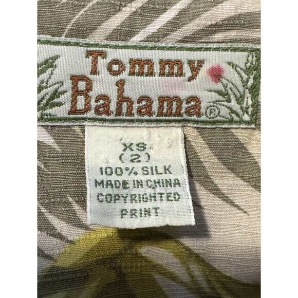 TOMMY BAHAMA Women's Hawaiian Tropical Floral Silk & Linen Blouse Size 2 - Picture 3 of 3